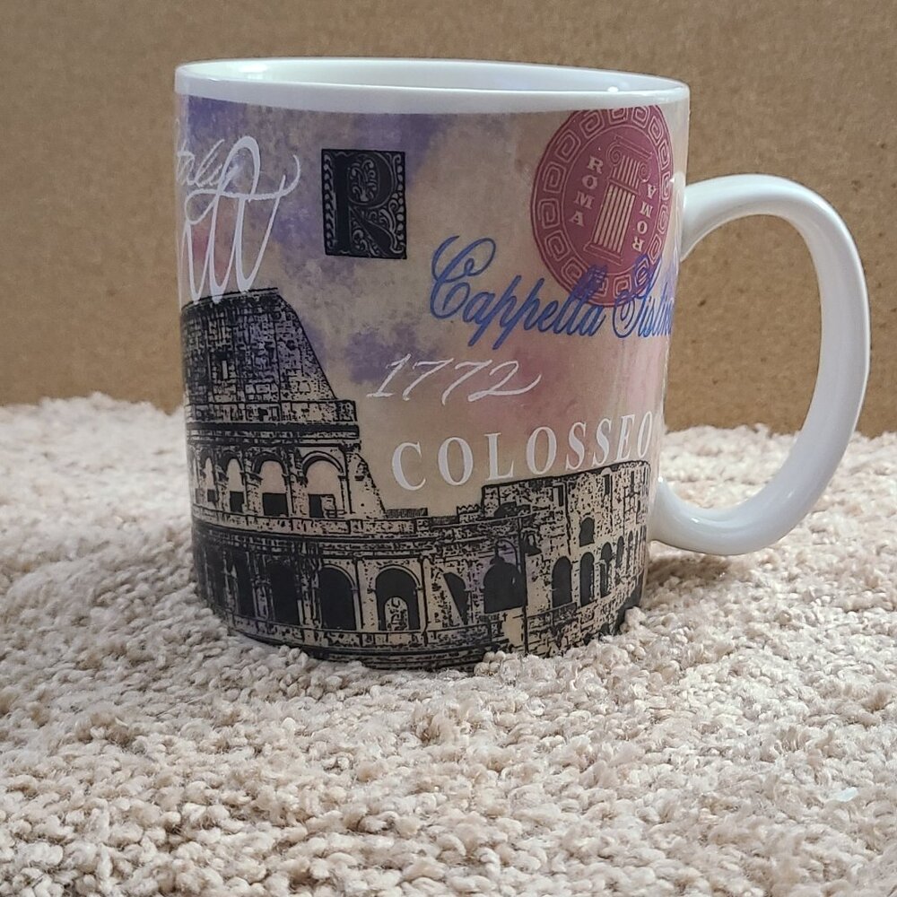 BARNES AND NOBLE BOOKSELLERS COFFEE MUG. ROME ITALY MUG. Art Deco Mug 2005